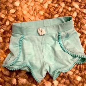 Tommy Bahama terry shorts Sz 4 girls teal French Terry pull on